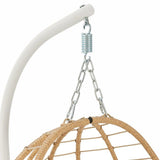 Fauteuil oeuf suspendu - PALAVA - Structure en acier - Tissage en rotin synthétique - D95 x L98 x H200 cm