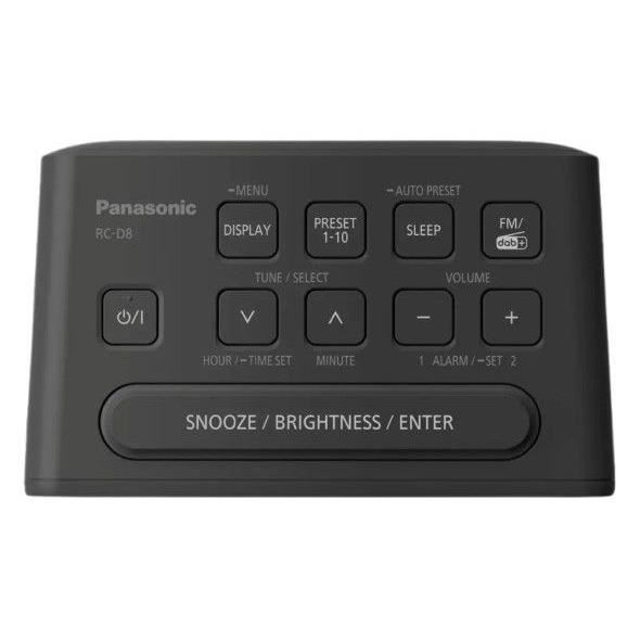 Radio réveil - PANASONIC - RC-D8EG-K - DAB+ - Snooze - Noir