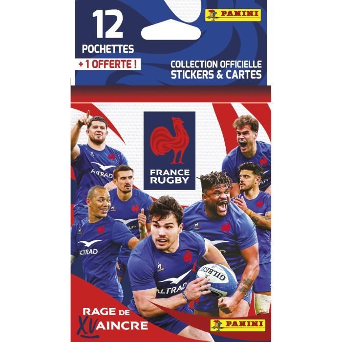 Collection officielle de stickers et de cartes RUGBY EDF - Blister 12+1 pochettes PANINI