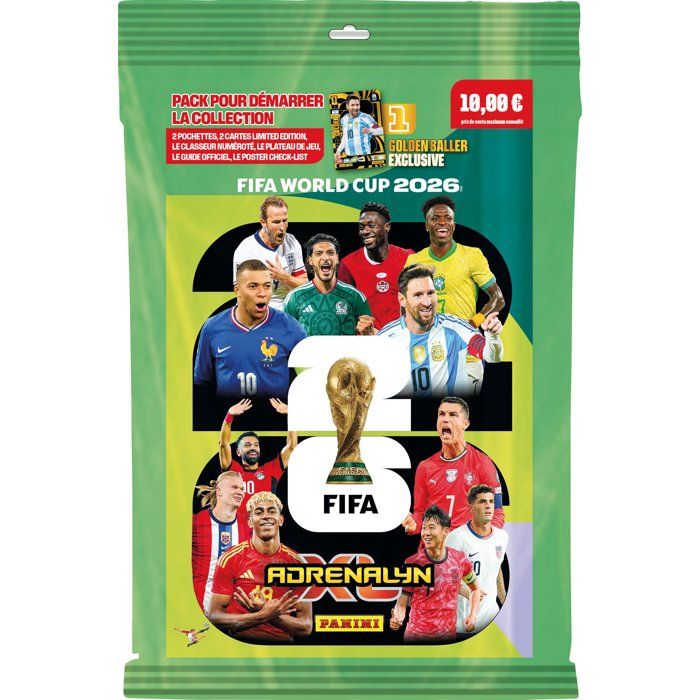 Pack de démarrage - PANINI - COUPE DU MONDE DE LA FIFA 26TM TCG - Classeur + 2 pochettes