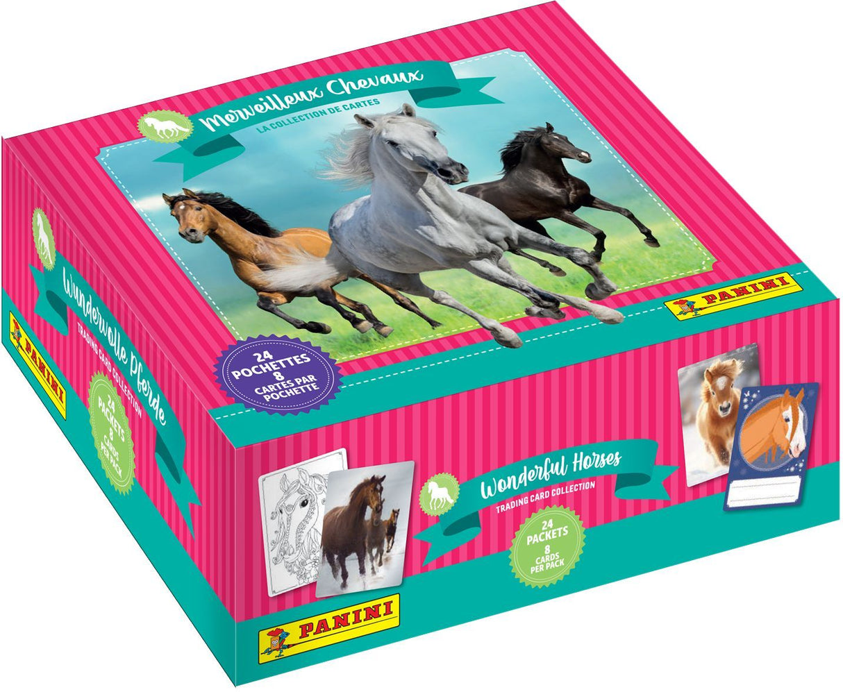 Boîte stickers - PANINI - Collection de cartes pour les fans de chevaux - Contient 24 pochettes de 8 cartes