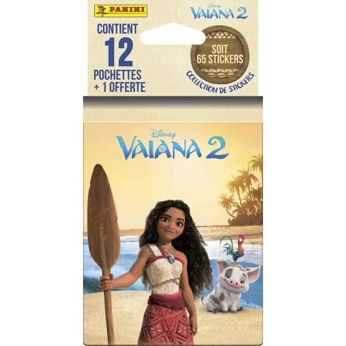 Blister - PANINI - Vaiana 2 - 12 pochettes - 1 offerte - 65 stickers