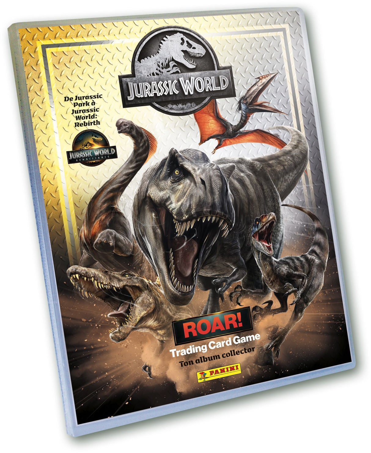 Pack de démarrage - PANINI - JURASSIC WORLD 4 TCG - Album + 2 pochettes - 16 cartes - Carte Edition limitée N°1