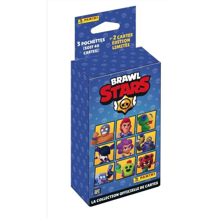 Blister - PANINI - BRAWL STARS TC - 5 pochettes - 2 cartes édition limitée - 40 cartes