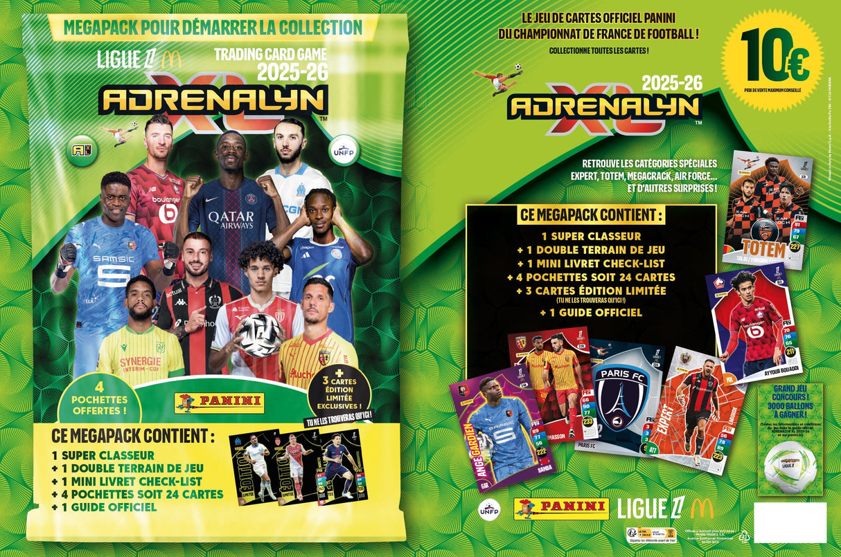 Pack de démarrage - PANINI - TCG ADRENALYN LIGUE 1 Mc Donald's 2025/26 - Album + 4 pochettes - 24 cartes