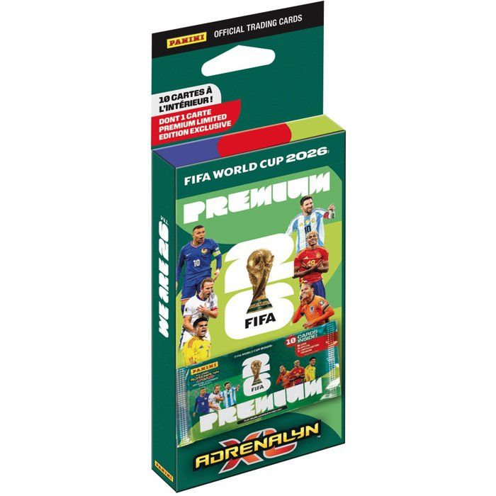 Pochette Premium - PANINI - COUPE DU MONDE DE LA FIFA 26TM TCG - 4 cartes spéciales - 1 carte Édition Limitée