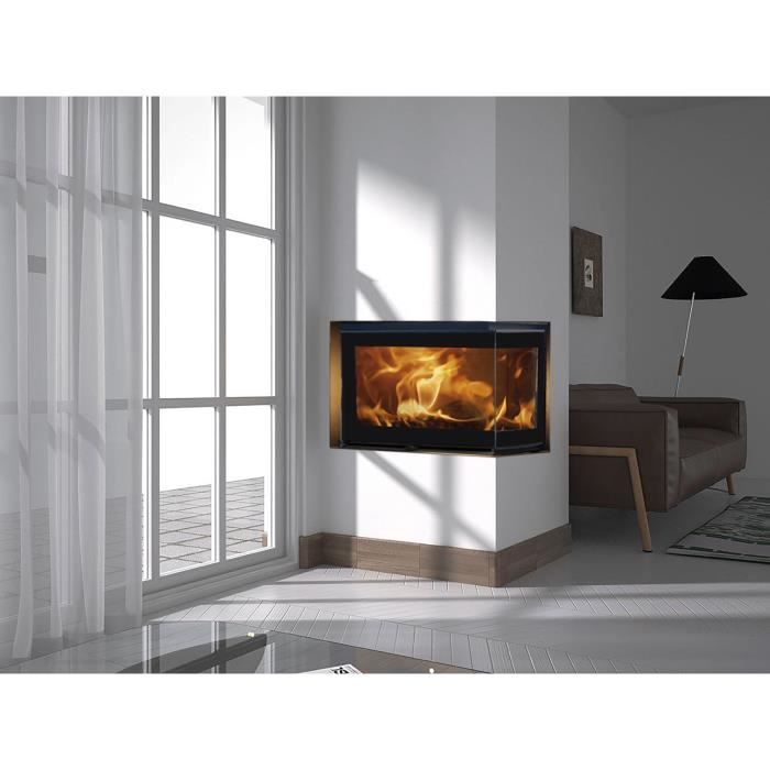 Foyer a bois - PANADERO - Hogar angle a droite Ecodesign - 5,9 kw - Bûches 50 cm