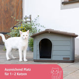 KERBL - Maison extérieure pour chats - 60 x 51 x 41 cm - Gris et marron - Plastique