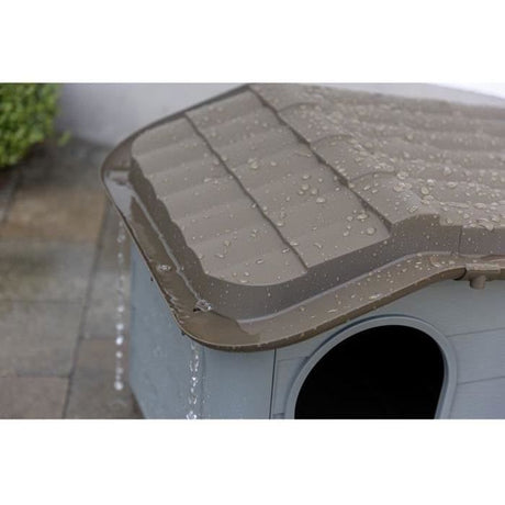 KERBL - Maison extérieure pour chats - 60 x 51 x 41 cm - Gris et marron - Plastique