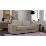 Canapé convertible express en velours côtelé - matelas 14cm - PAOLA - 210 x 100 x 87 cm