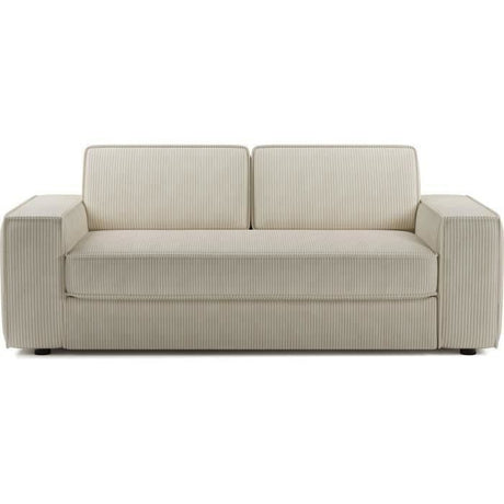 Canapé convertible express en velours côtelé - matelas 14cm - PAOLA - 210 x 100 x 87 cm