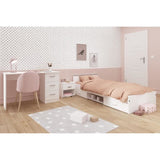 Chambre complete enfant 3 pieces ZODIAC - Lit + chevet + bureau - DÈcor blanc - PARISOT