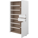 Armoire a chaussures SHoeS - DÈcor chene et Steam Black - 2 portes + 1 tiroir - L 110 x H 186 x P 33 cm - 20 paires - PARISOT