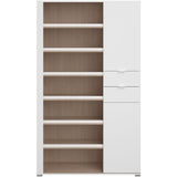 Armoire a chaussures SHoeS - DÈcor chene et Steam Black - 2 portes + 1 tiroir - L 110 x H 186 x P 33 cm - 20 paires - PARISOT