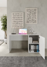 Bureau - PARIGI - Blanc laqué brillant avec sérigraphie - 120 x 60 x 75 cm