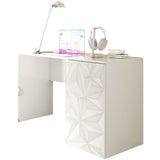 Bureau - PARIGI - Blanc laqué brillant avec sérigraphie - 120 x 60 x 75 cm