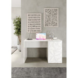 Bureau - PARIGI - Blanc laqué brillant avec sérigraphie - 120 x 60 x 75 cm