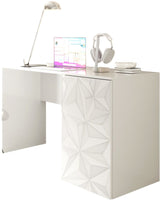 Bureau - PARIGI - Blanc laqué brillant avec sérigraphie - 120 x 60 x 75 cm