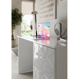 Bureau - PARIGI - Blanc laqué brillant avec sérigraphie - 120 x 60 x 75 cm