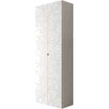 Armoire de rangement - 2 portes - 3 étageres - Blanc laqué - L63 x P35 x H184 cm - PARIGI