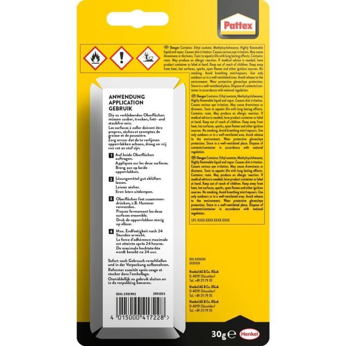 Colle SpÈcialitÈs MatÈriaux - PATTEX - Chaussures - Tube - 30g