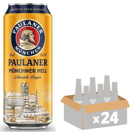Biere Paulaner Münchner Hell Munich Lager - Canettes 24 x 50 cl - 4,9°