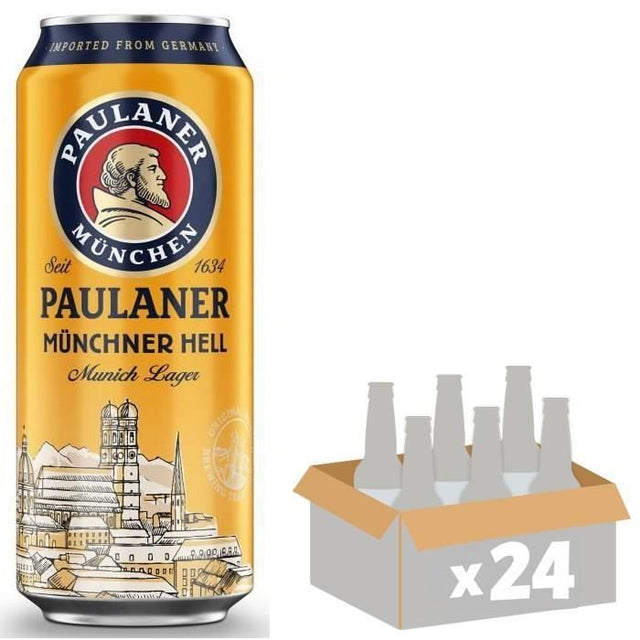 Biere Paulaner Münchner Hell Munich Lager - Canettes 24 x 50 cl - 4,9°