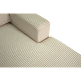 Canapé d'angle droit 4 places - PAUL in cord - Tissu Beige - 216 x 141 x 79 cm - Fabriqué en Ukraine