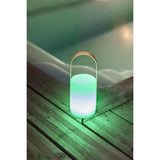 Lanterne portative rechargeable USB - GALIX - Bambou/Plastique - 4 LED WRGB - 1500mAh - Blanc