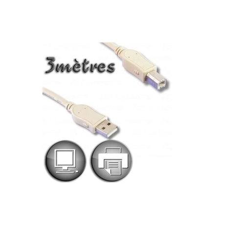 Câble USB 2.0 A mâle / Type B mâle 3m