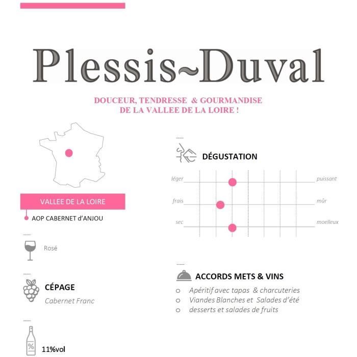 Plessis-Duval 2023 Cabernet d'Anjou - Vin rosé de Loire