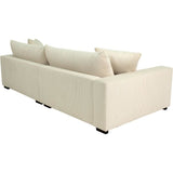 Canapé droit fixe - 4 places - PEDRO - Velours côtelé Beige - 261 x 124 x 82.5 cm