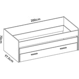 Lit gigogne - PEMA -  90 x 200 cm - Blanc / imitation lamelles
