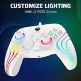 Manette filaire - Afterglow Wave - Nintendo Switch et Switch OLED - PDP - Éclairage LED - Blanc