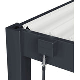 Pergola bioclimatique - 3 x 6 m - 18 m˛ - Structure aluminium anthracite et lames toiture acier blanches