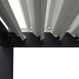Pergola bioclimatique - 3 x 3 m - 9 m² - Structure aluminium anthracite et lames toiture acier blanches