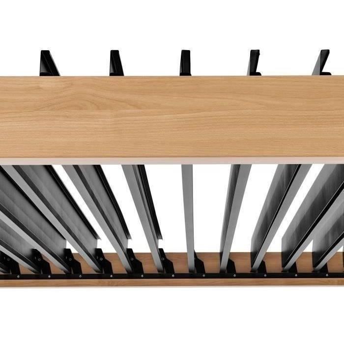 Pergola bioclimatique - GAYA - Structure en aluminium et en acier - Aspect Bois - 3 x 3 m