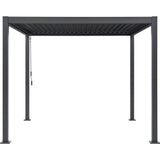 Pergola bioclimatique - GAYA - Structure en aluminium et en acier - Gris - 3 x 3 m