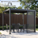 Persienne aluminium pour pergola - GAYA - Compatible PERGOLAGAYA - Gris - 229 x 93 cm