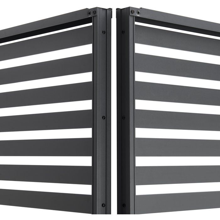 Persienne aluminium pour pergola - GAYA - Compatible PERGOLAGAYA - Gris - 229 x 93 cm