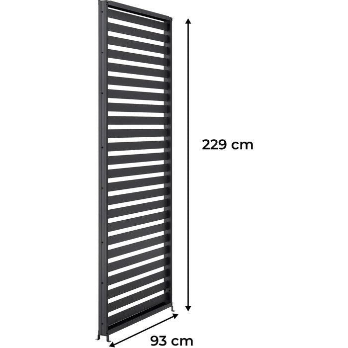 Persienne aluminium pour pergola - GAYA - Compatible PERGOLAGAYA - Gris - 229 x 93 cm