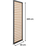 Persienne aluminium pour pergola - GAYA - Compatible PERGOLAGAYA - Gris et naturel - 229 x 93 cm