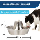 Fontaine pour Animaux - PETSAFE - SEASIDE - Inoxydable - 1,8 L - Silencieuse - Eau filtrée