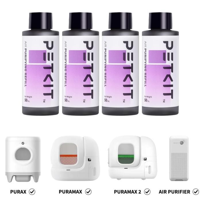 Lot de 4 recharges purifiantes - PETKIT - Pour litiere automatique - 50 ml