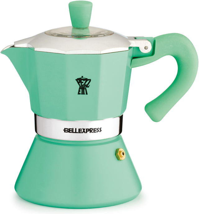 Cafetiere italienne - PEZZETTI - BELLEXPRESS - Aluminium - 6 tasses - Tous feux dont induction - Turquoise