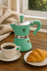 Cafetiere italienne - PEZZETTI - BELLEXPRESS - Aluminium - 6 tasses - Tous feux dont induction - Turquoise