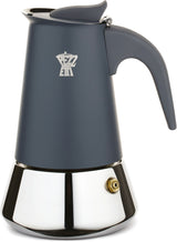 Cafetiere italienne - PEZZETTI - STEELEXPRESS - Acier inoxydable - 2 tasses - Tous feux dont induction - Bleu