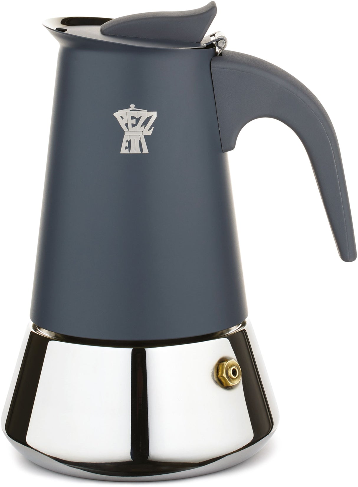 Cafetiere italienne - PEZZETTI - STEELEXPRESS - Acier inoxydable - 4 tasses - Tous feux dont induction - ArgBleuent