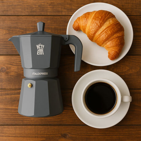 Cafetiere italienne - PEZZETTI - ITALEXPRESS - Aluminium - 3 tasses - Bleu