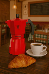 Cafetiere italienne - PEZZETTI - ITALEXPRESS - Aluminium - 6 tasses - Rouge